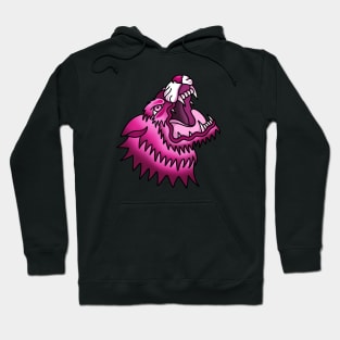 Angry Wolf Pink - Traditional Tattoo Style Hoodie